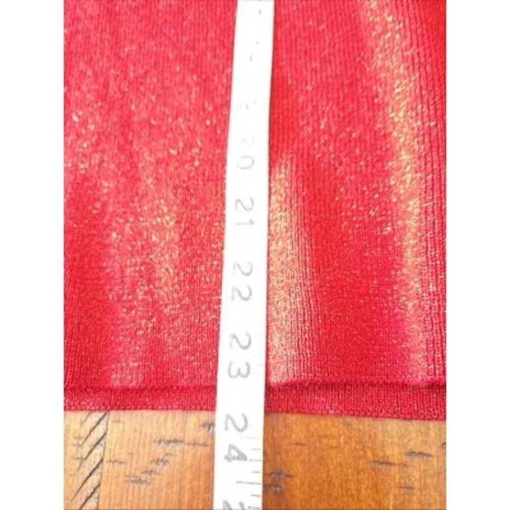 Dressbarn Red Metallic Sweater Size Large Slim Fitted - Picture 6 of 6